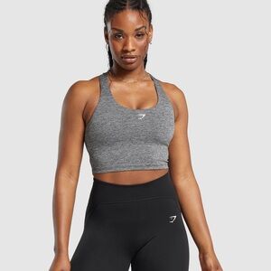Gymshark Marl Racer Crop Tank w Shelf